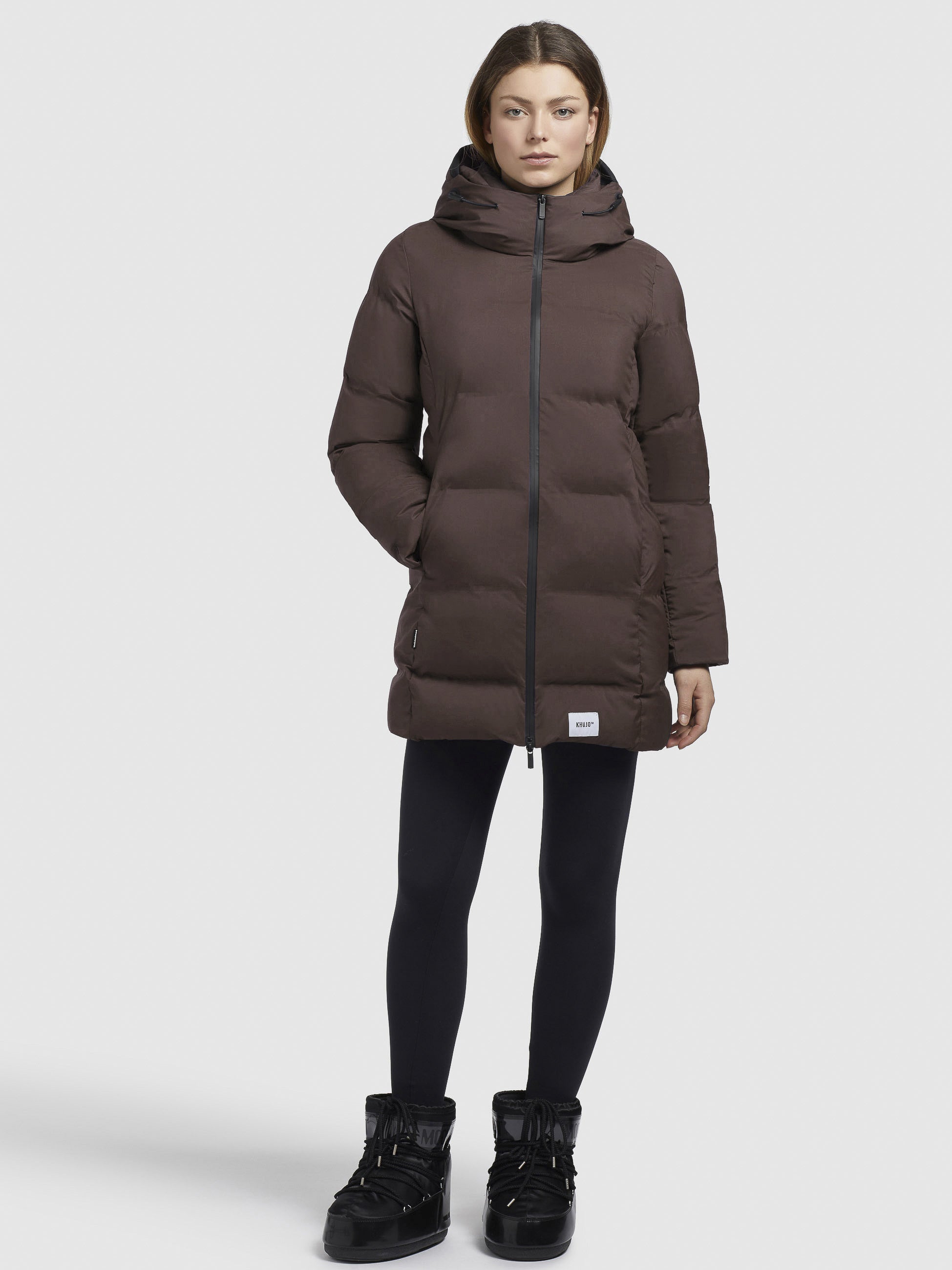khujo-jacke-tanare2-dunkelbraun-wattierte-steppjacke-damen-regular-fit image 1