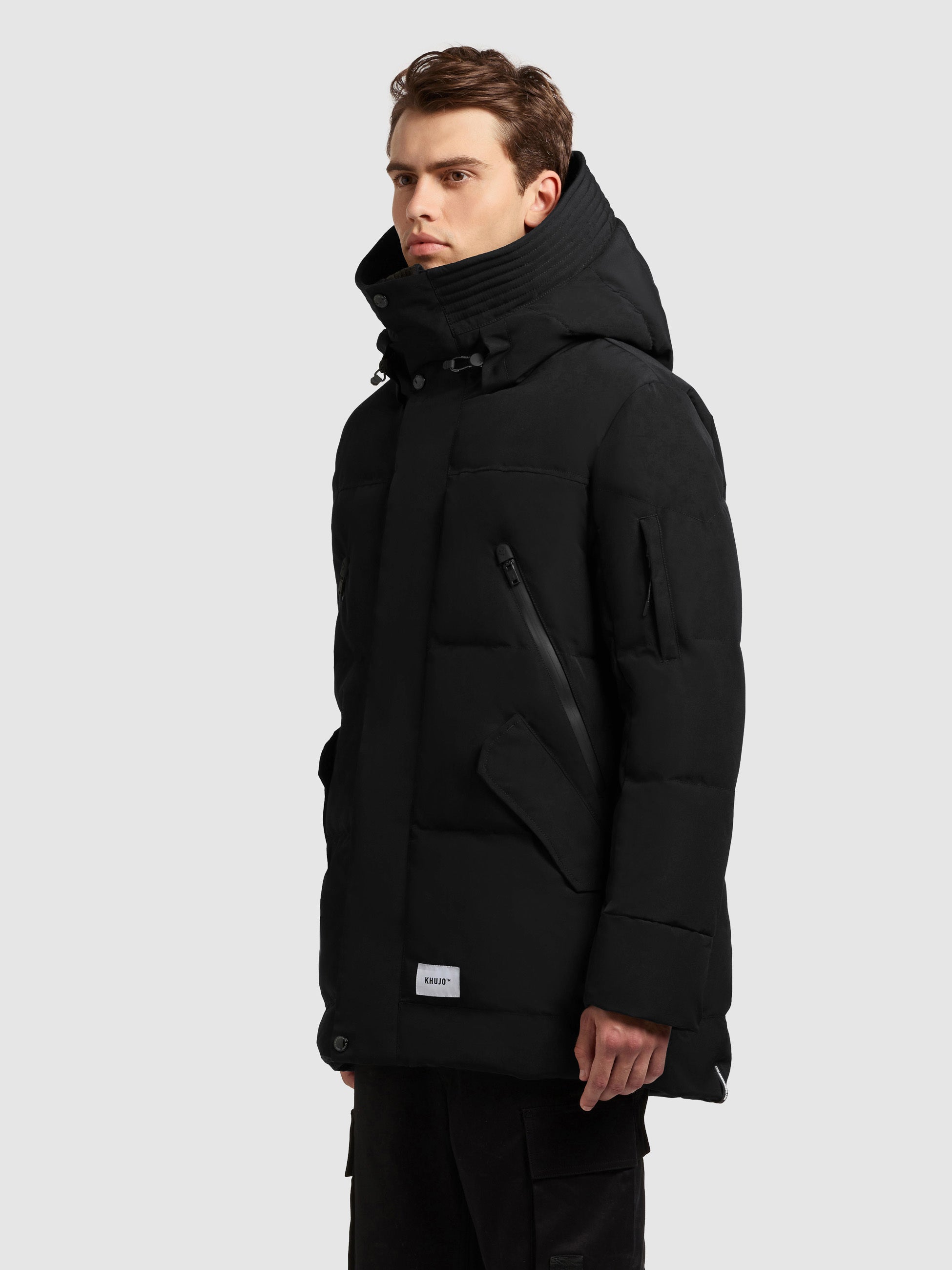 khujo-jacke-kanf2-black-steppjacke-mit-kapuze-und-verl-ngertem-r-cken image 5