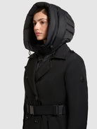 khujo-gora-damen-kurzmantel-trenchcoat-schwarz-mit-stepp-einsatz image 7