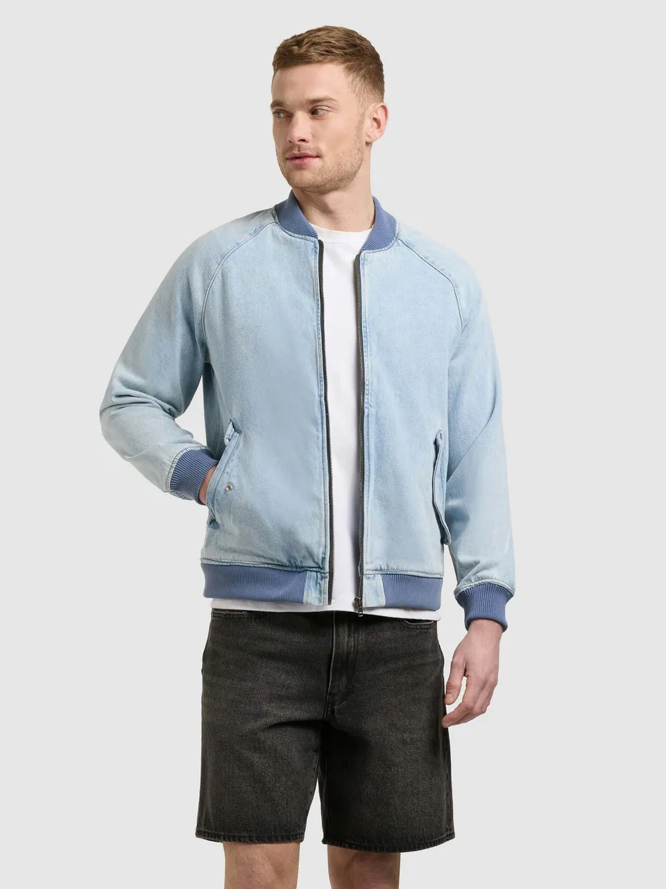 khujo-jeansjacke-cahill-light-blue-blouson-aus-baumwoll-denim image 1