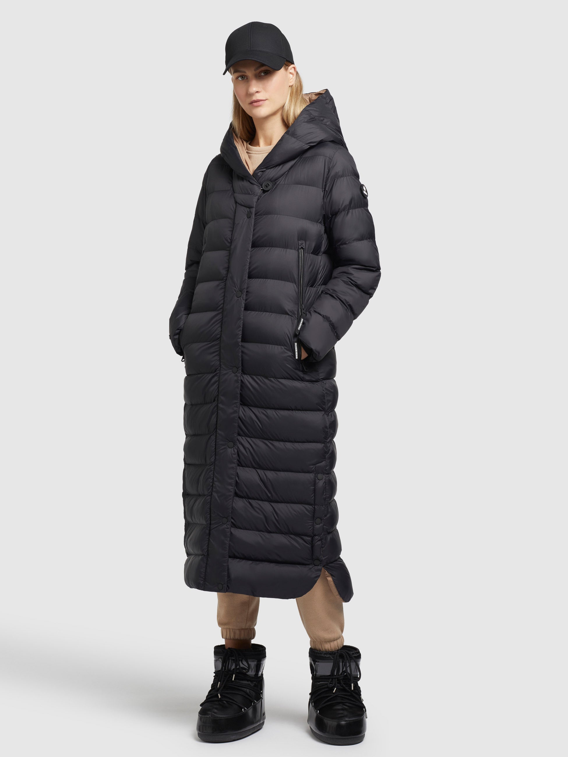 khujo-mantel-diwana2-soft-schwarz-wadenlanger-steppmantel-damen image 5
