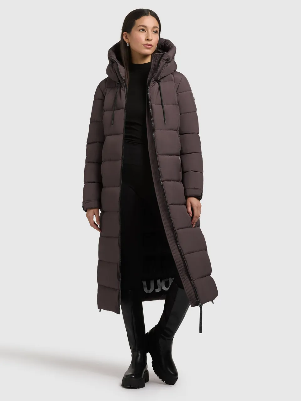 khujo-deria4-moody-plum-mantel-damen-wadenlanger-steppmantel-regular-fit image 1