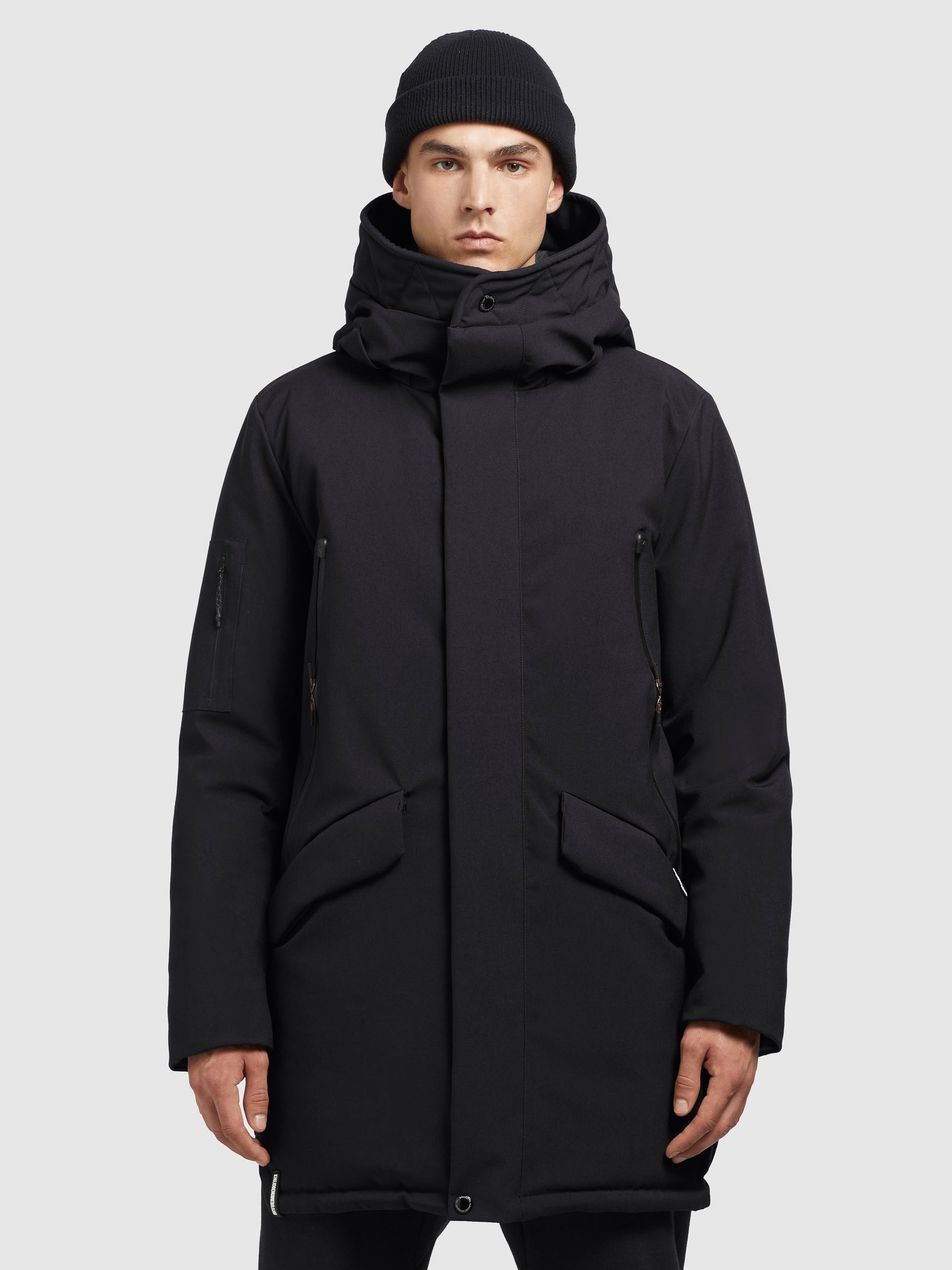 khujo-mantel-carl2-schwarz-parka-mantel-im-loose-fit-mit-kapuze image 4