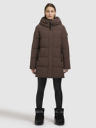khujo-coat-lola-dark-brown-wattierter-damen-kurzmantel-braun image 2