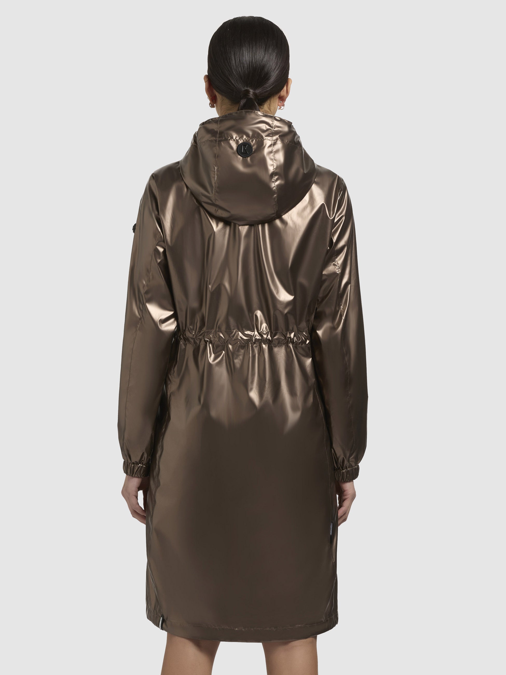 khujo-mantel-phoebe-braun-metallic-damen-kurzmantel-knielang image 3
