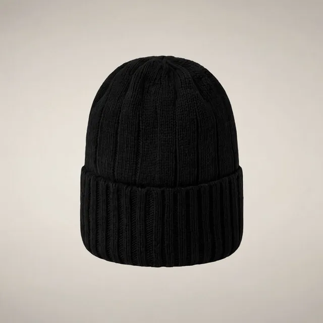 save-the-duck-jo-unisex-m-tze-schwarz-aus-baumwollstrick image 1