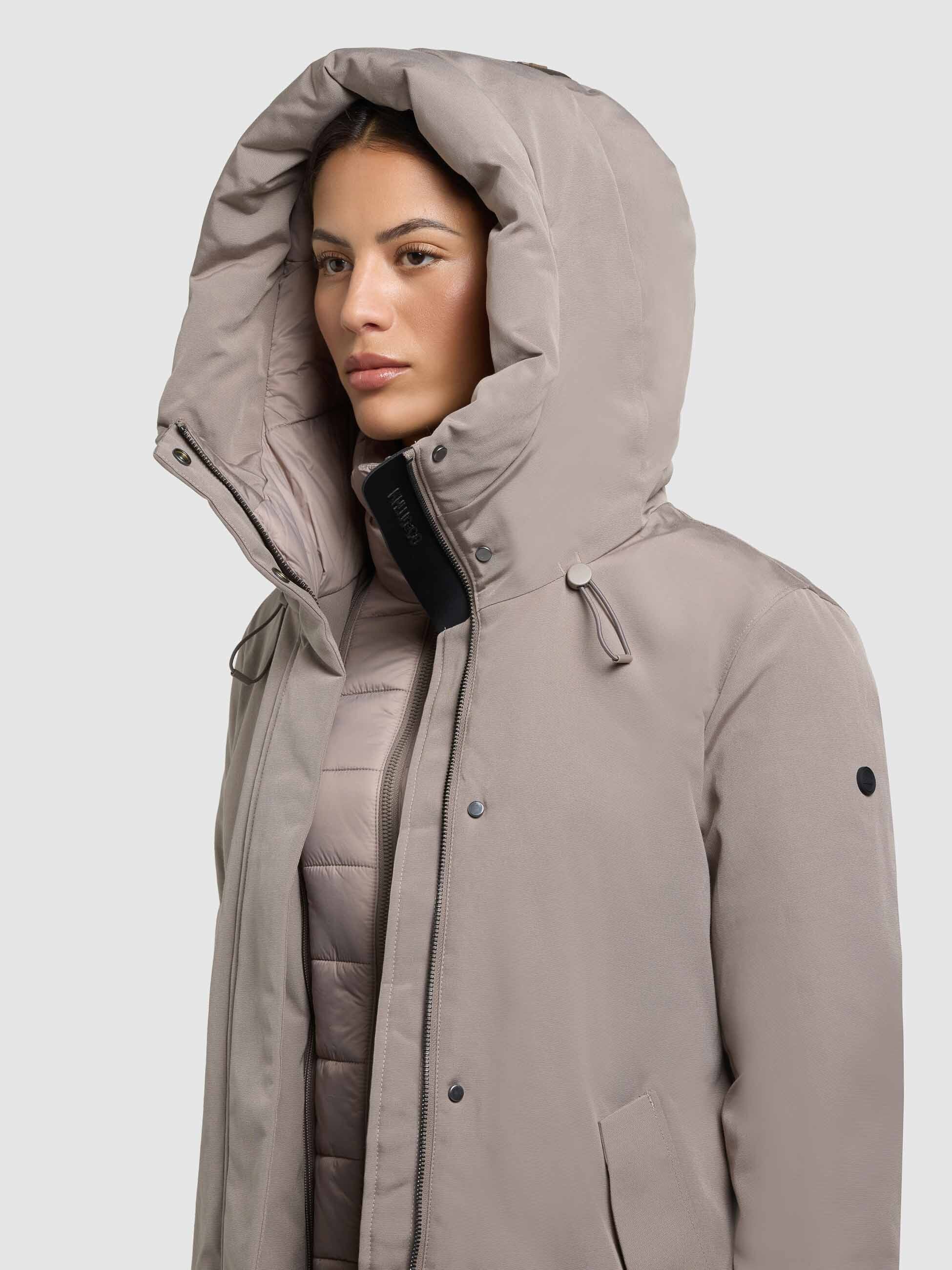 khujo-wedelia-with-inner-jacket-damen-kurzmantel-greige-2-in-1-mit-herausnehmbar image 7
