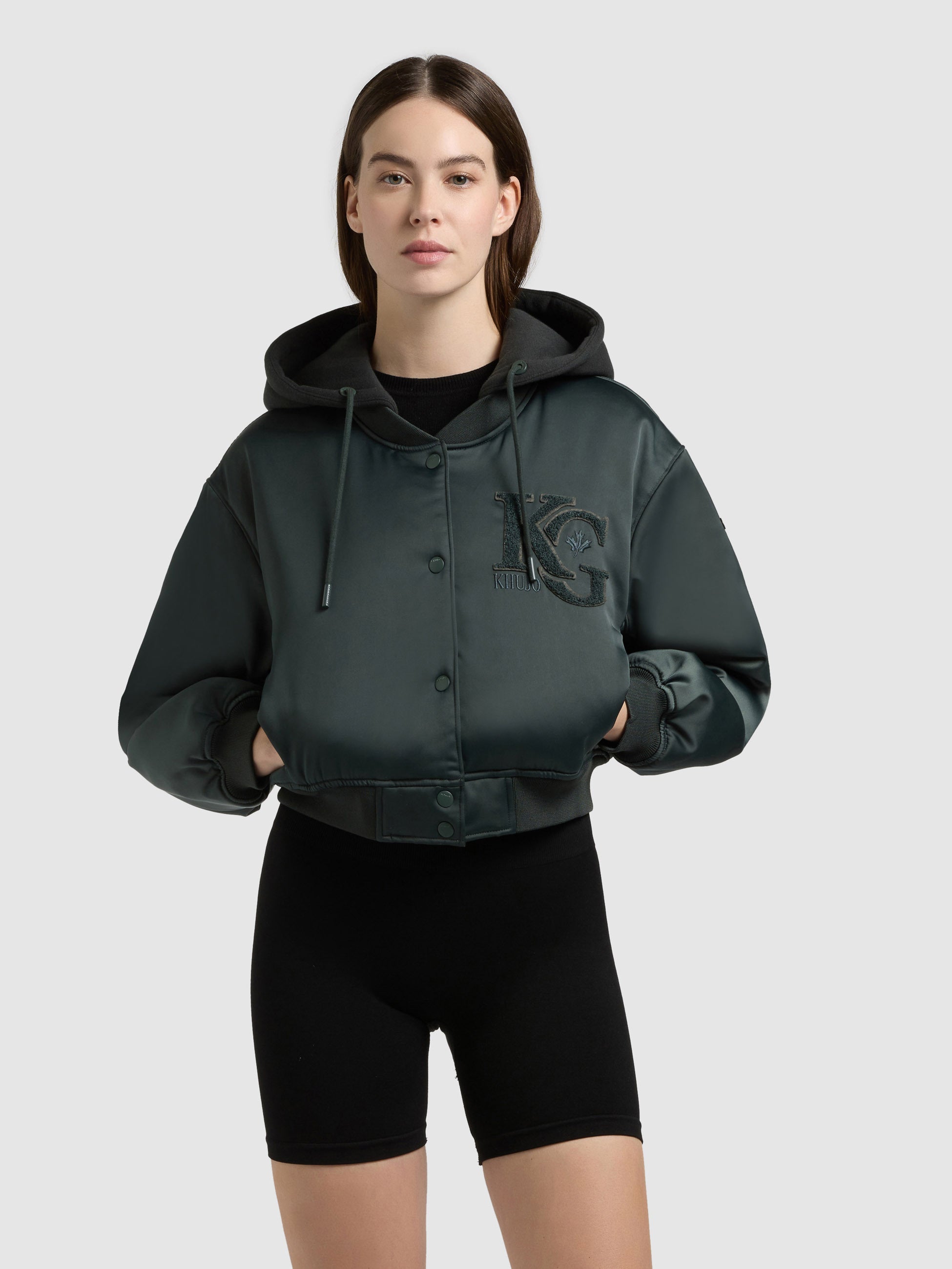 khujo-chani-bomberjacke-damen-treetop-green-mit-kapuze image 1