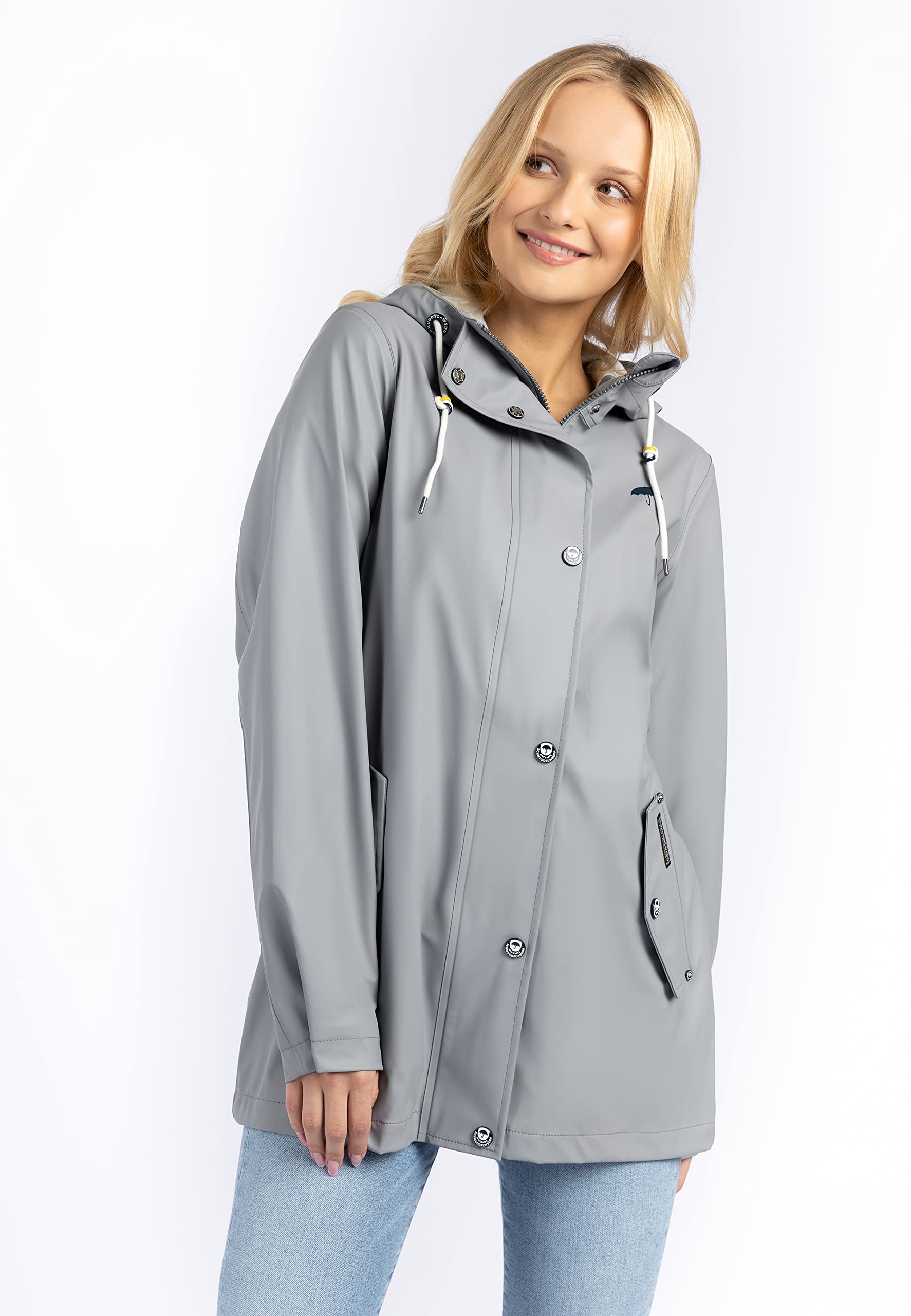 schmuddelwedda-damen-regenjacke-mit-druckknopfleiste-und-hohem-kragen image 5