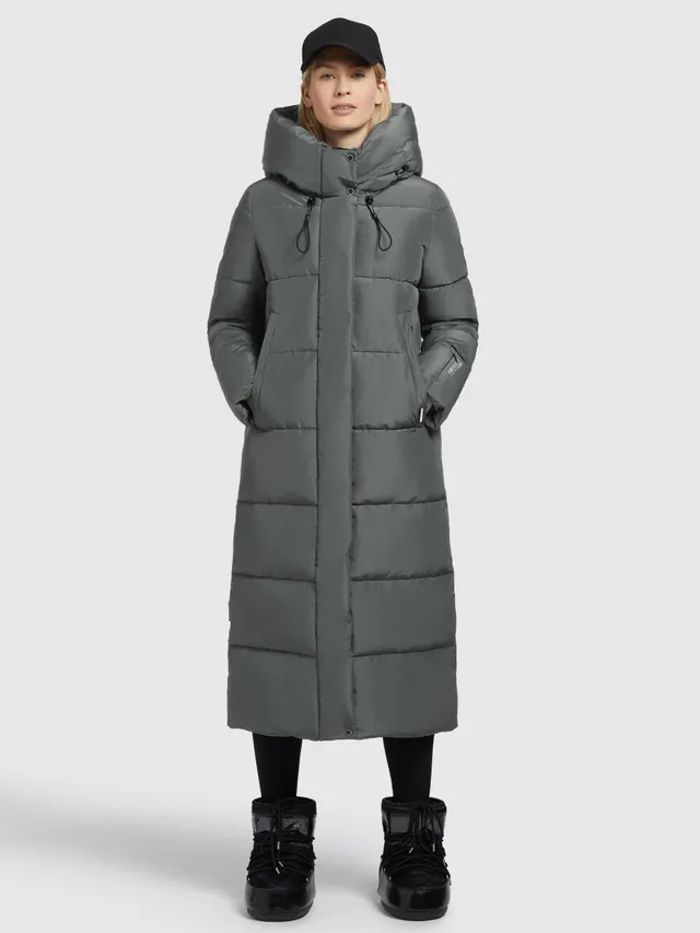 khujo-coat-soulani3-gray-damen-steppmantel-wadenlang image 1