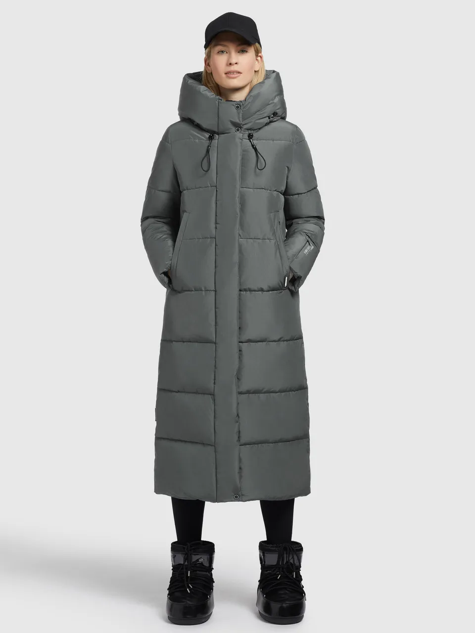 khujo-coat-soulani3-gray-damen-steppmantel-wadenlang image 1