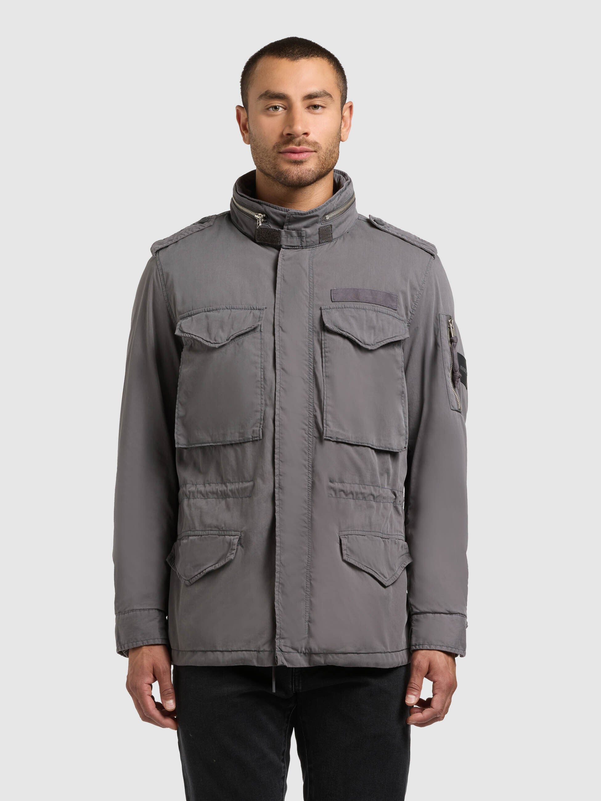 khujo-jacke-ovin-damen-fieldjacket-sea-grey-regular-fit-military image 1