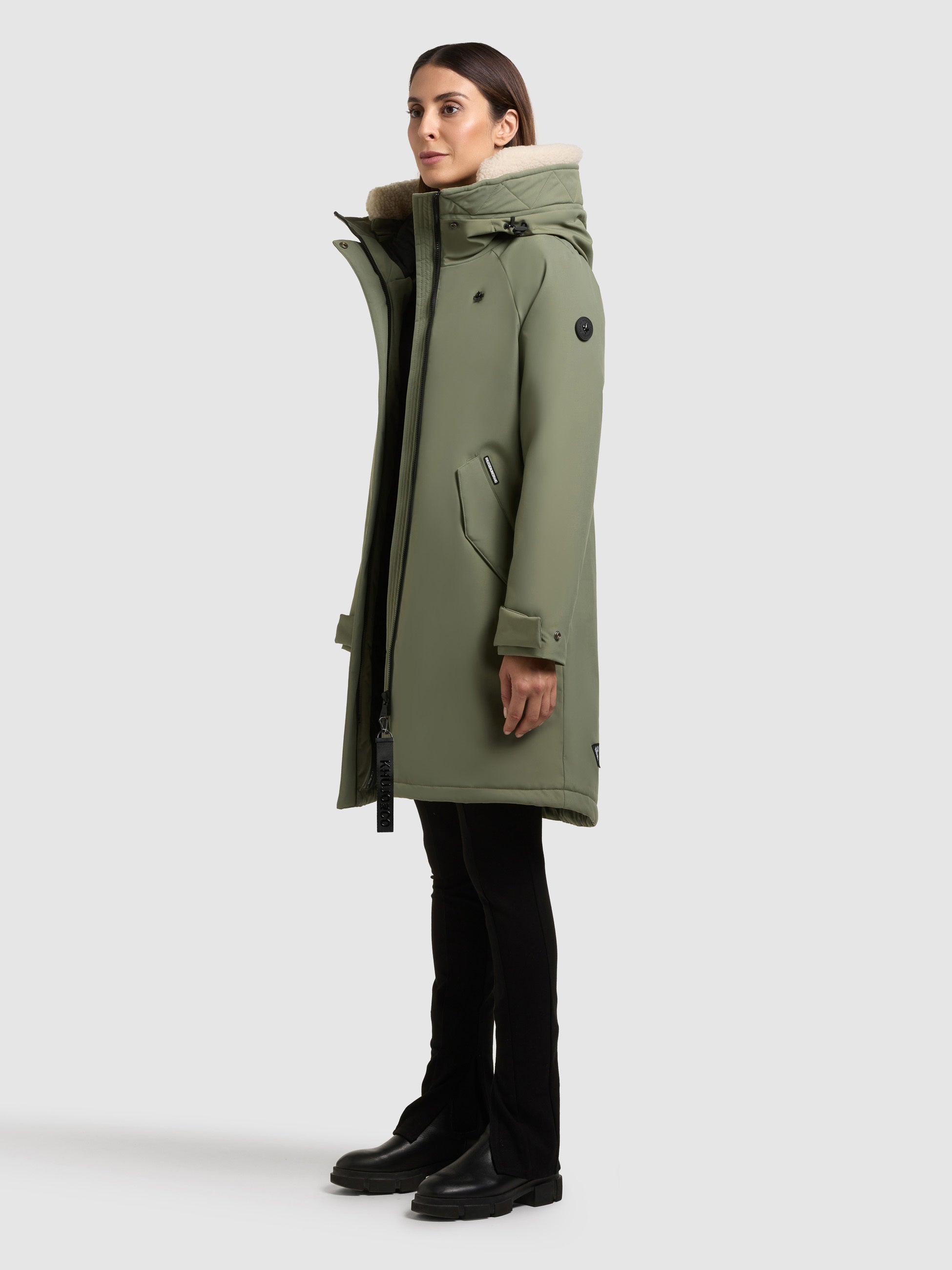 khujo-semie3-damen-kurzmantel-muted-green image 2