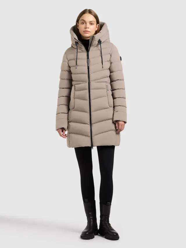 khujo-tuhani5-coat-f-r-damen-in-greige-kurz-slim-fit image 1