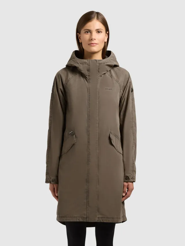 khujo-mantel-leal-latte-brown-damen-baumwollmantel-mit-kapuze image 1