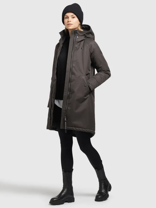 khujo-coat-laria-dark-gray-damen-regular-fit-parka-mantel-mit-taillenzug image 1