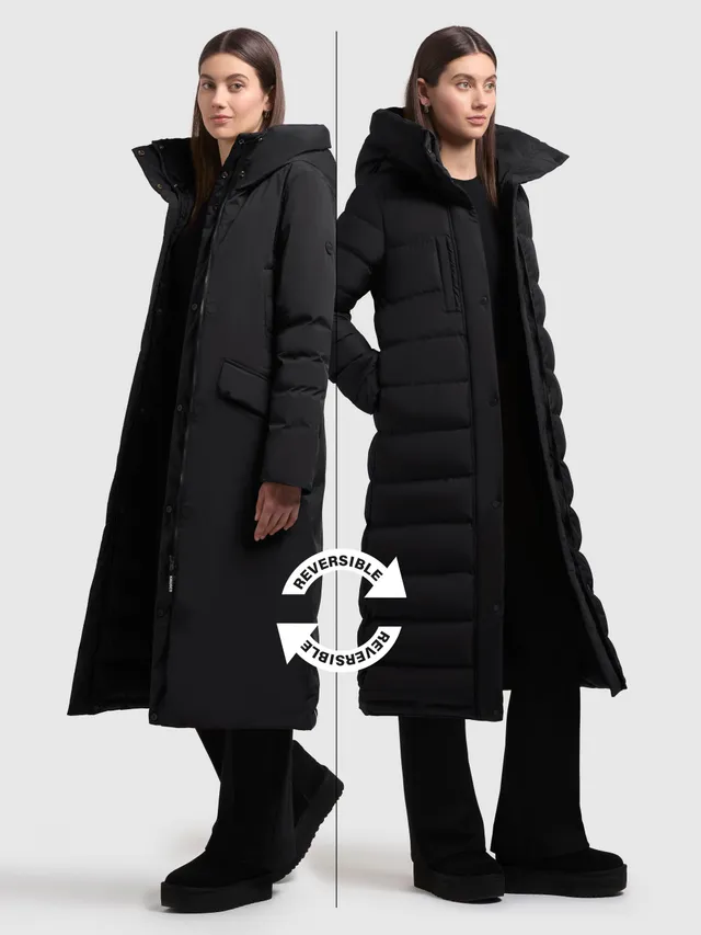 khujo-wendecoa-t-dawi-black-warm-wattierter-damen-wendemantel-mit-kapuze image 1
