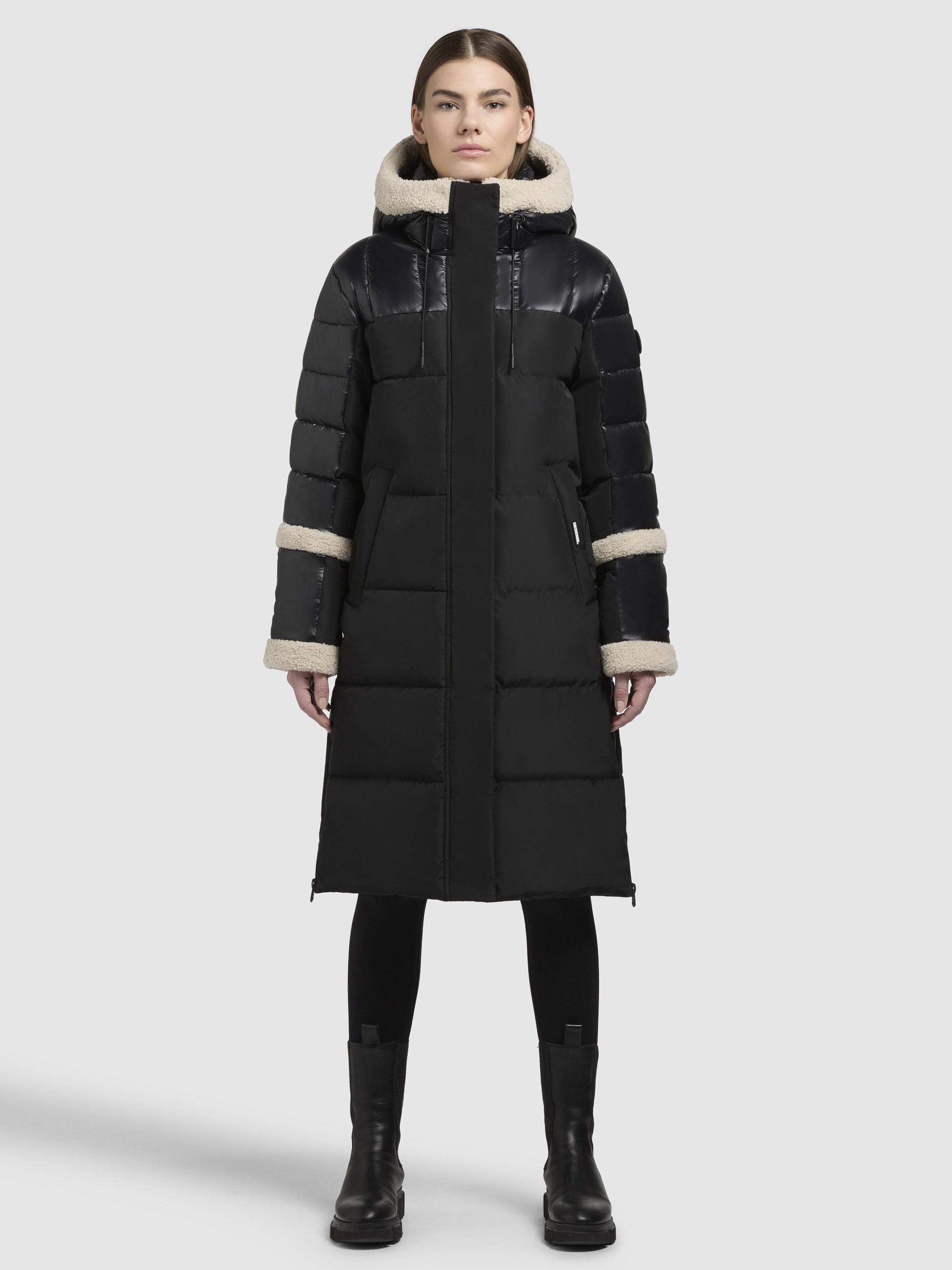 khujo-mantel-desna-schwarz-damen-steppmantel-teddyfleece image 1