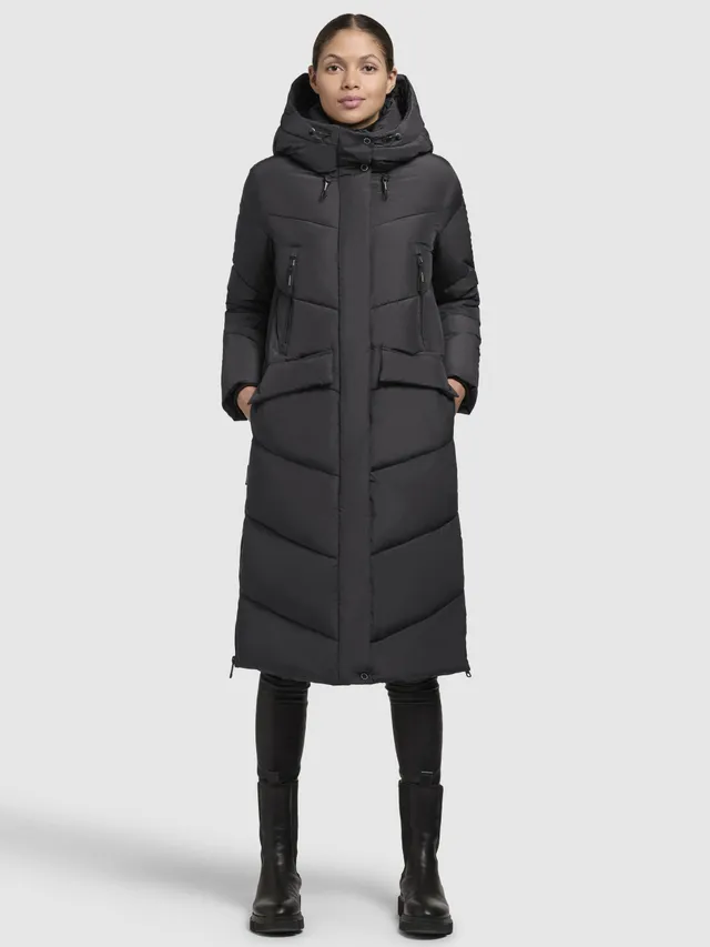 khujo-coat-eviel-dark-gray-steppmantel-knielang-relaxed-fit image 1