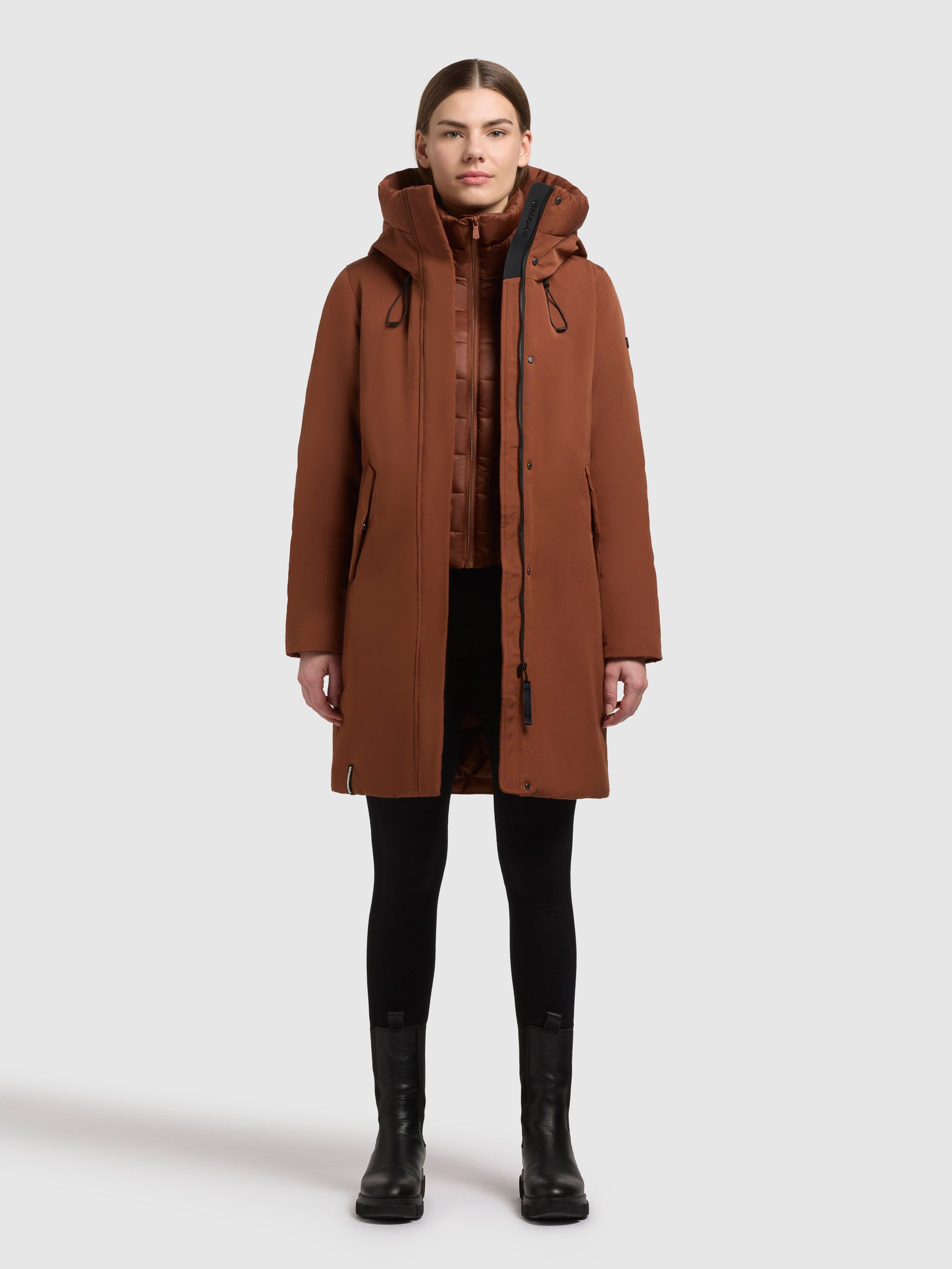 khujo-mantel-wedelia-with-inner-jacket-damen-kurzmantel-russet-brown image 6