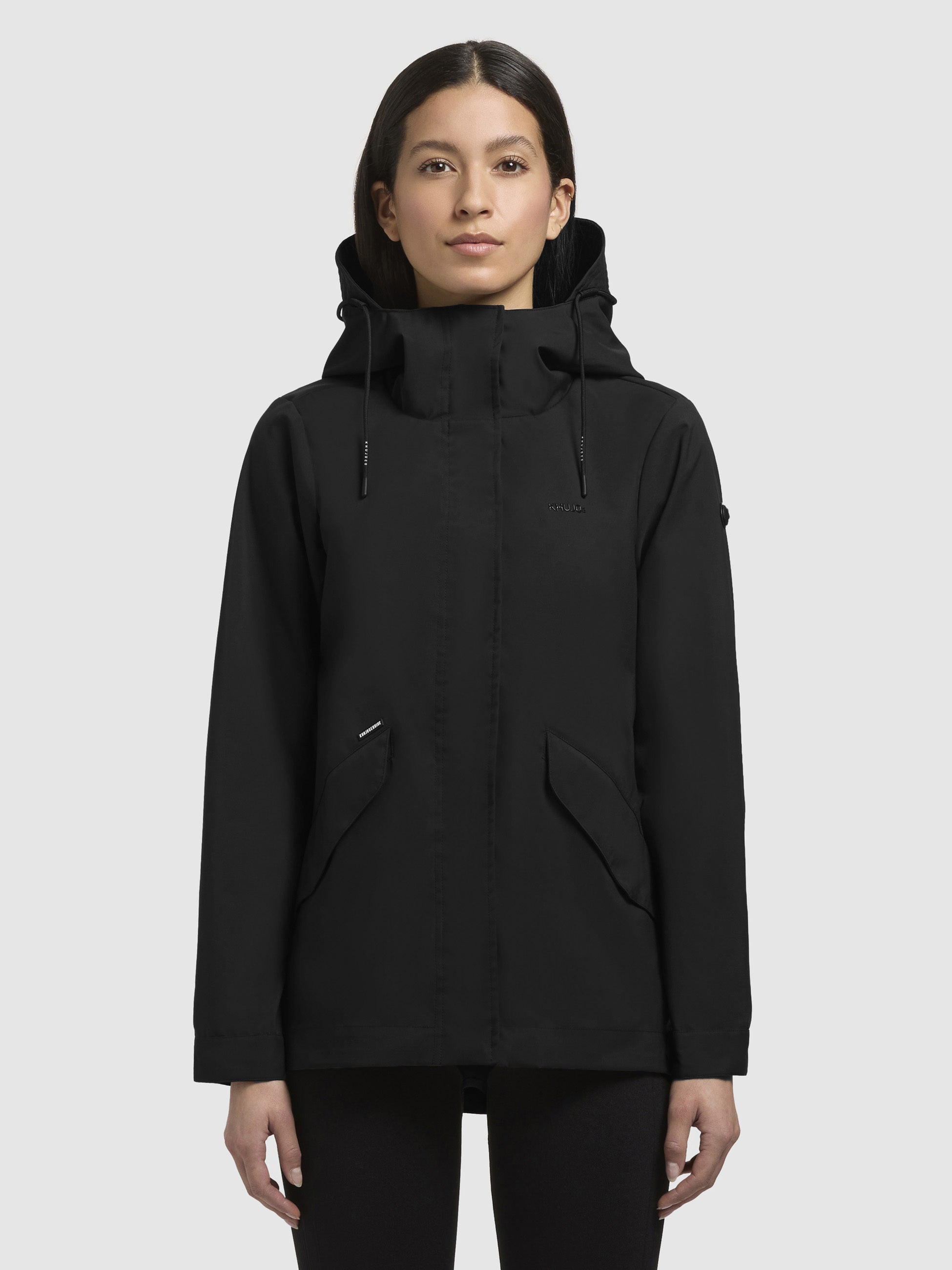 khujo-jacke-sang-schwarz-leichte-damen-regenjacke-regular-fit-wasserdicht image 4