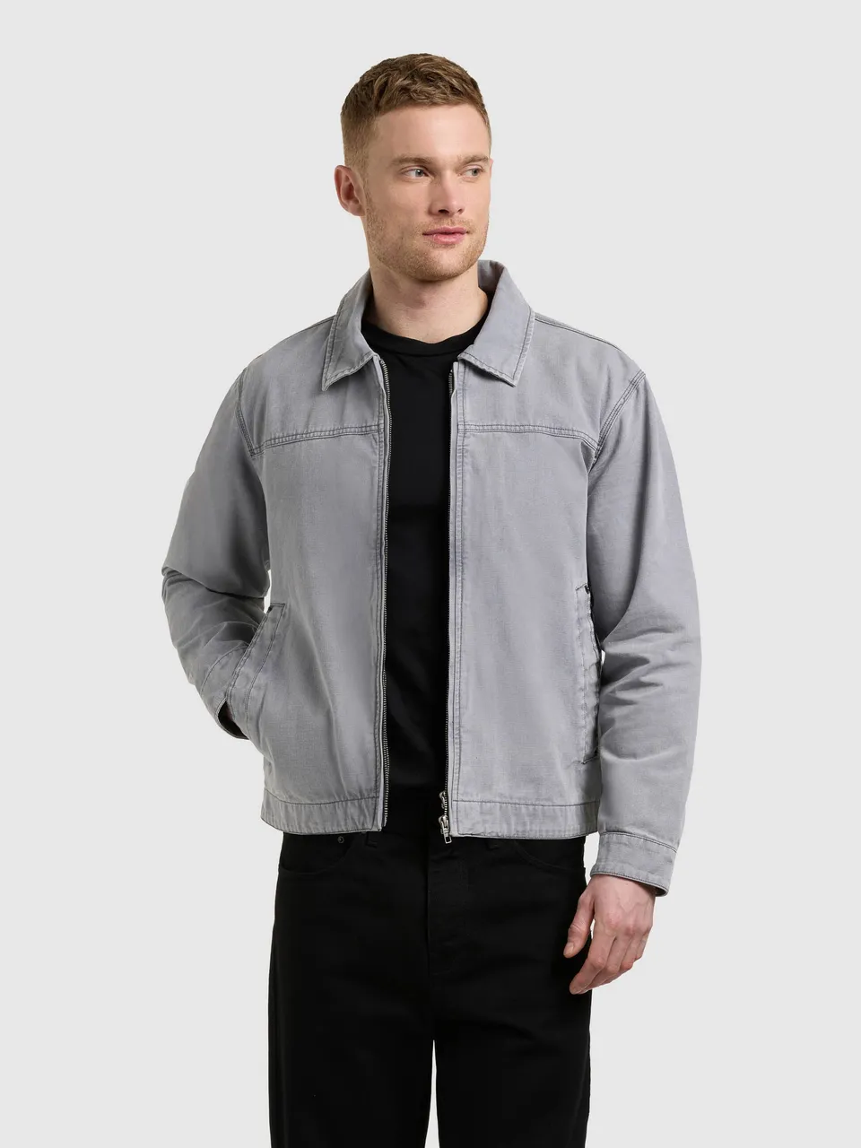 khujo-jacke-brave-grey-damen-blouson-harrington-canvas-grau image 1