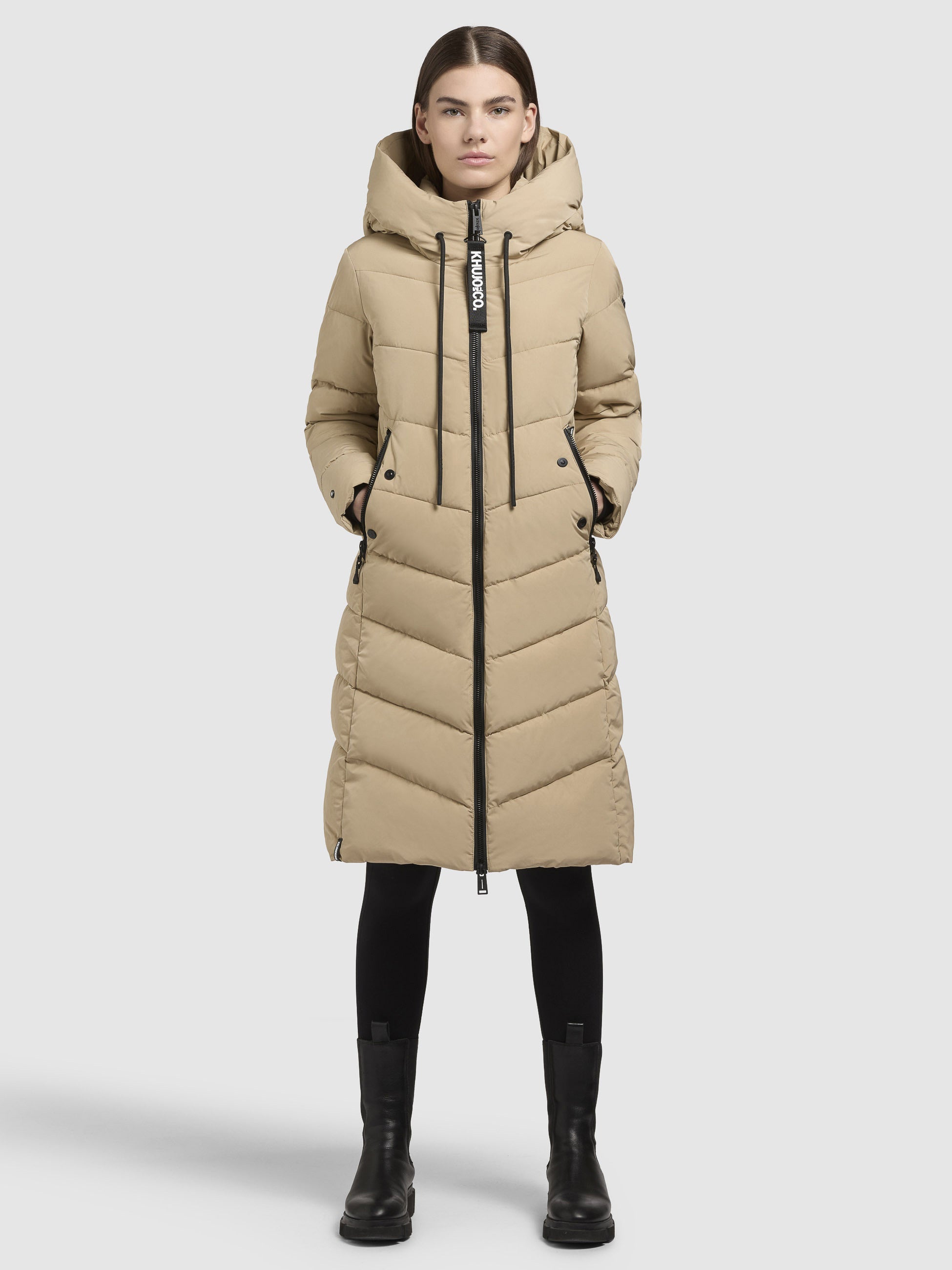 khujo-mantel-mikia2-sand-knielanger-steppmantel-regular-fit image 1