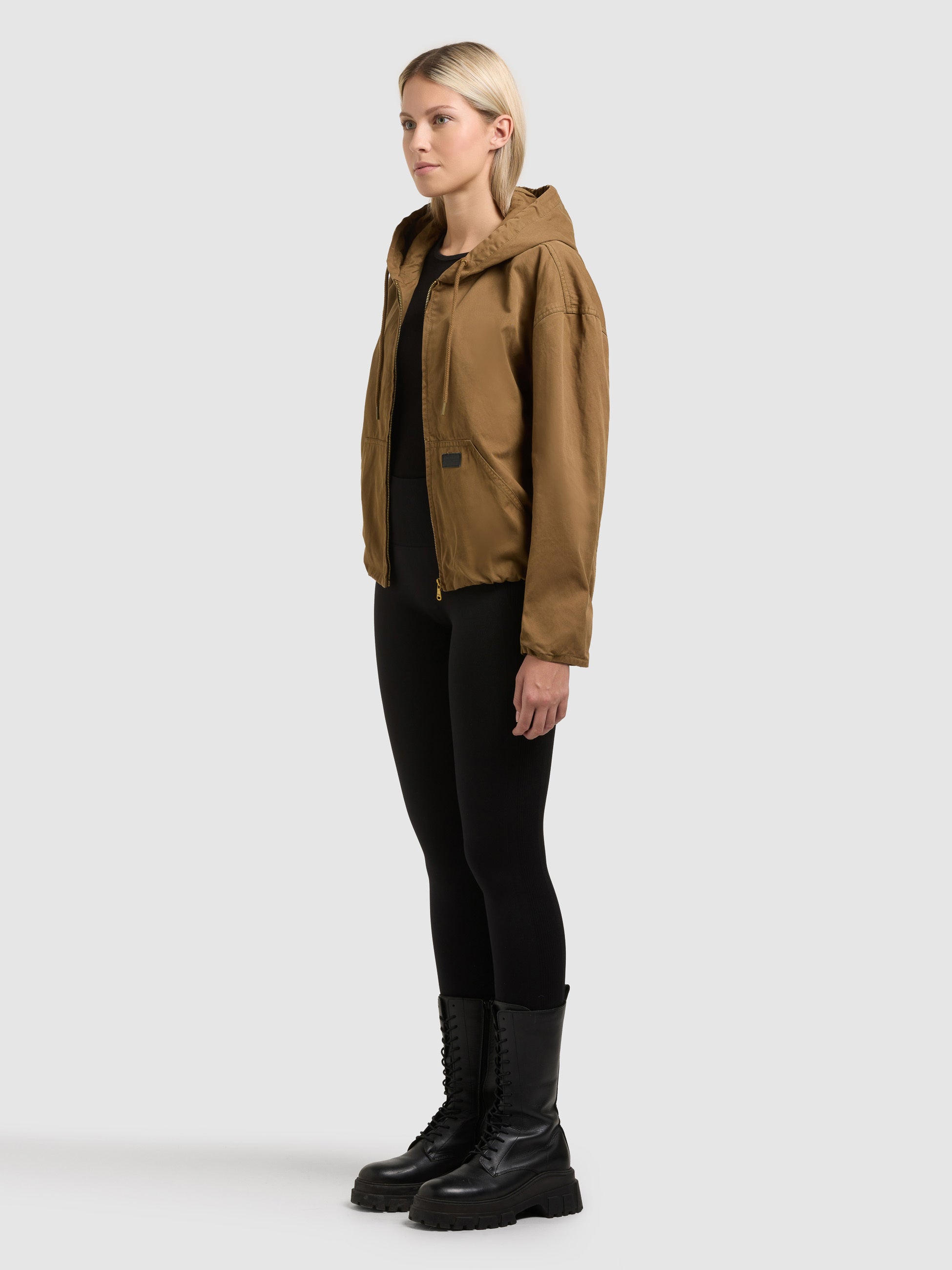 khujo-judy-damen-blousonjacke-canary-green-hoodie-jacke-aus-baumwoll-twill image 6