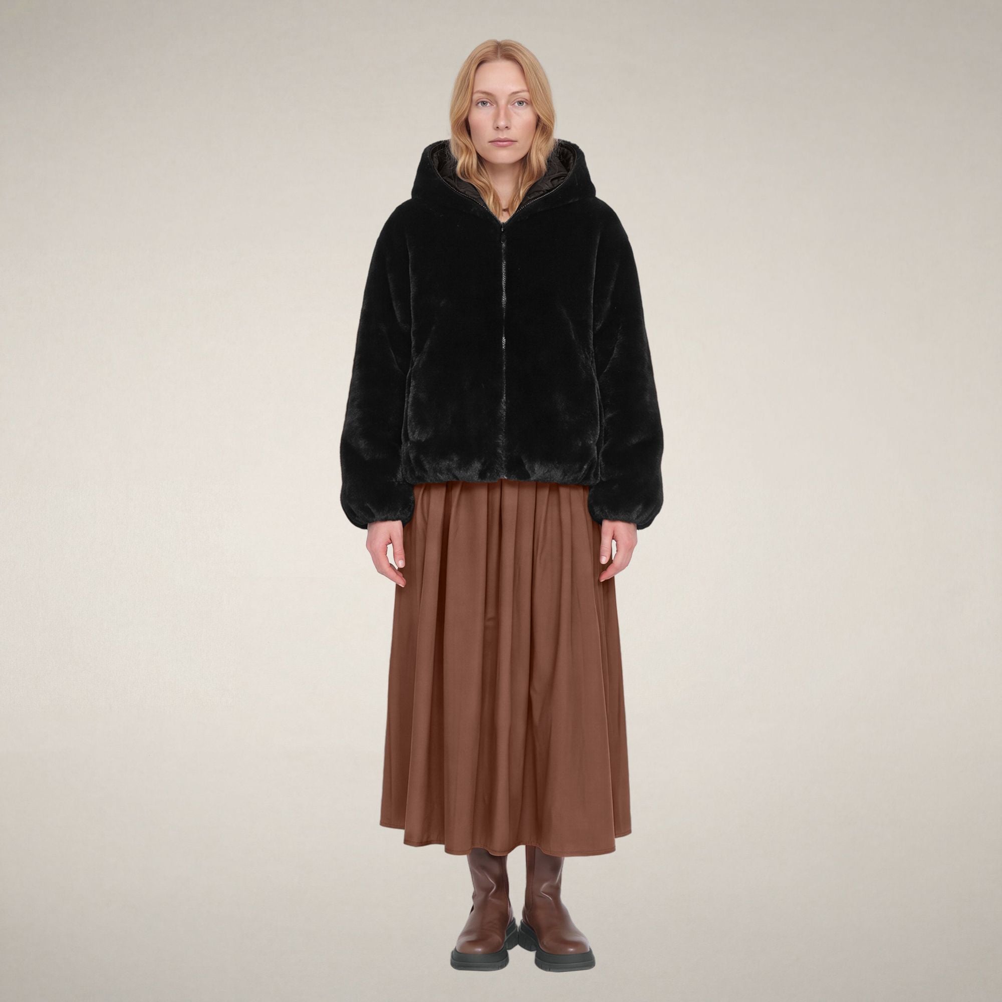 save-the-duck-laila-damen-wendejacke-mit-kapuze-schwarz image 1