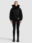 khujo-jacket-cela-bomber-black-stepp-bomberjacke-mit-kapuze-und-kunstfell image 2