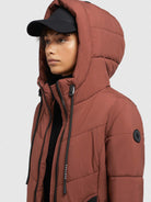 khujo-coat-aribay4-light-rust-red-damen-steppmantel-lang-mit-strick image 7