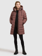 khujo-sofi-steppjacke-red-brown-mit-kapuze-slim-fit image 2