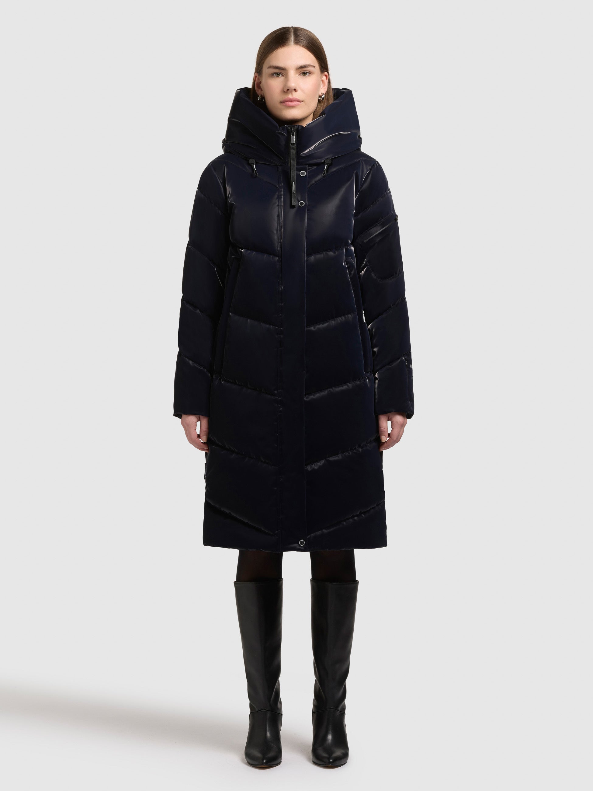 khujo-mantel-jange2-shiny-midnight-blue-gl-nzender-steppmantel-loose-fit-damen image 1