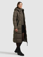 khujo-mantel-soria-dull-green-damen-steppmantel-knielang-slim image 2