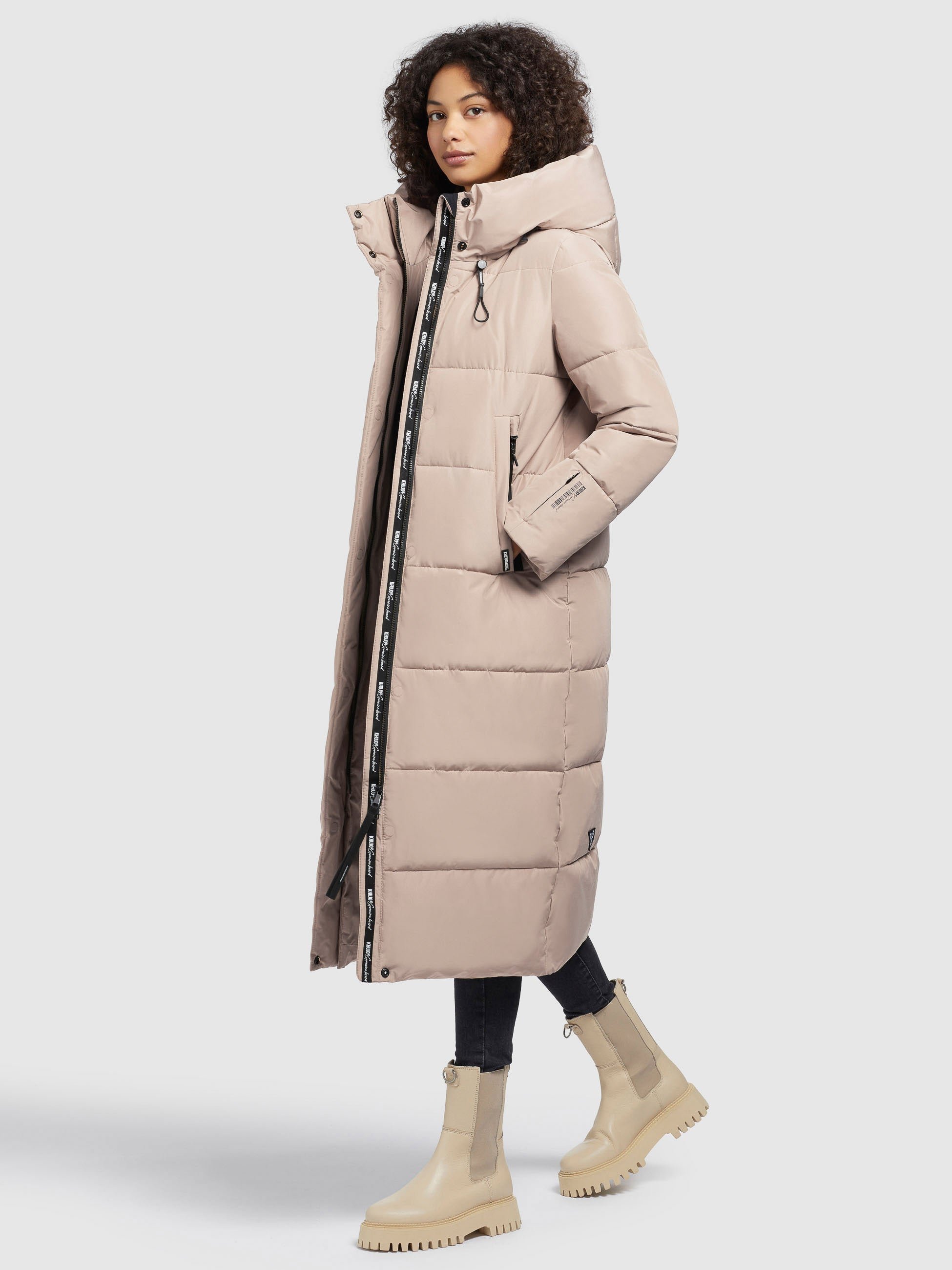 khujo-mantel-soulani3-hellbeige-wattierter-wadenlanger-damen-steppmantel image 2