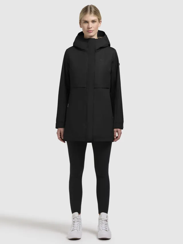 khujo-jacke-lotta-schwarz-slim-fit-kapuzenjacke-damen-mit-leo-futter image 1