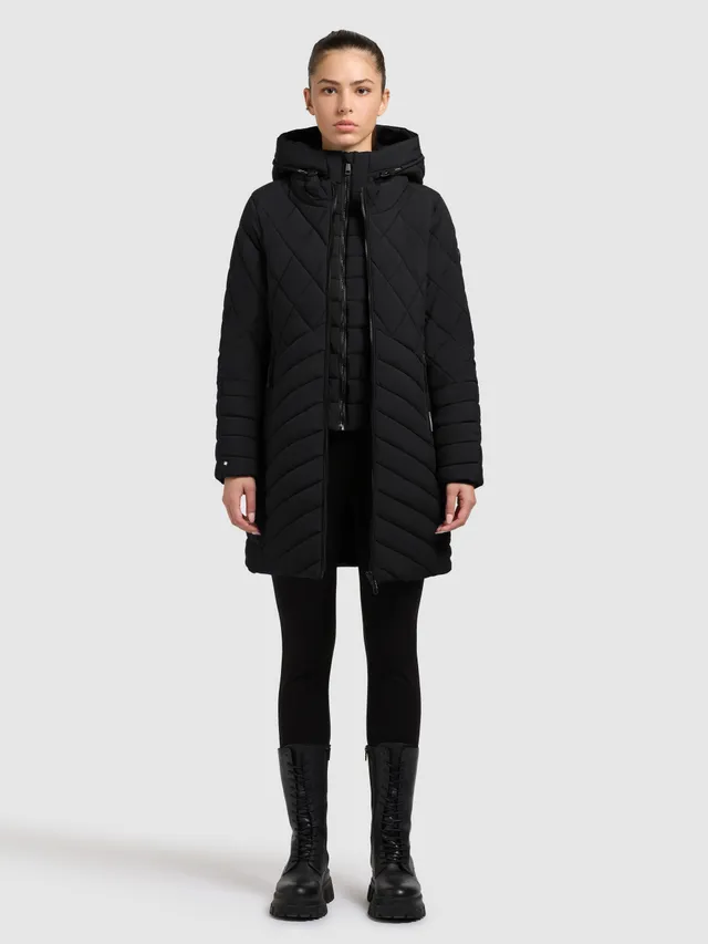 khujo-ivana-mantel-black-kurzer-wattierter-steppmantel-mit-herausnehmbarem-einsa image 1