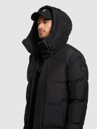 khujo-mantel-stig-black-damen-steppmantel-knielang image 7
