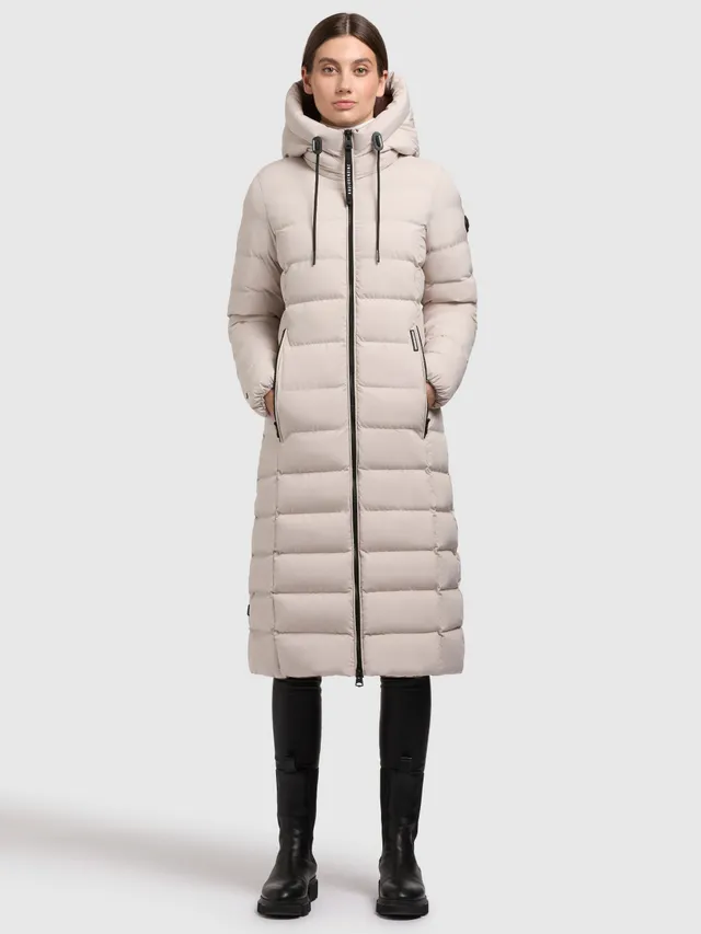 khujo-simmie-damen-steppmantel-hellbeige-knielang-mit-kapuze image 1