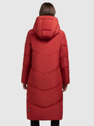 khujo-coat-sonje5-red-wadenlanger-steppmantel-relaxed-fit image 3