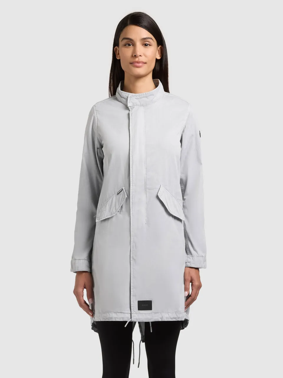 khujo-mantel-theres-light-grey-damen-parka-regular-fit-baumwoll-twill image 1