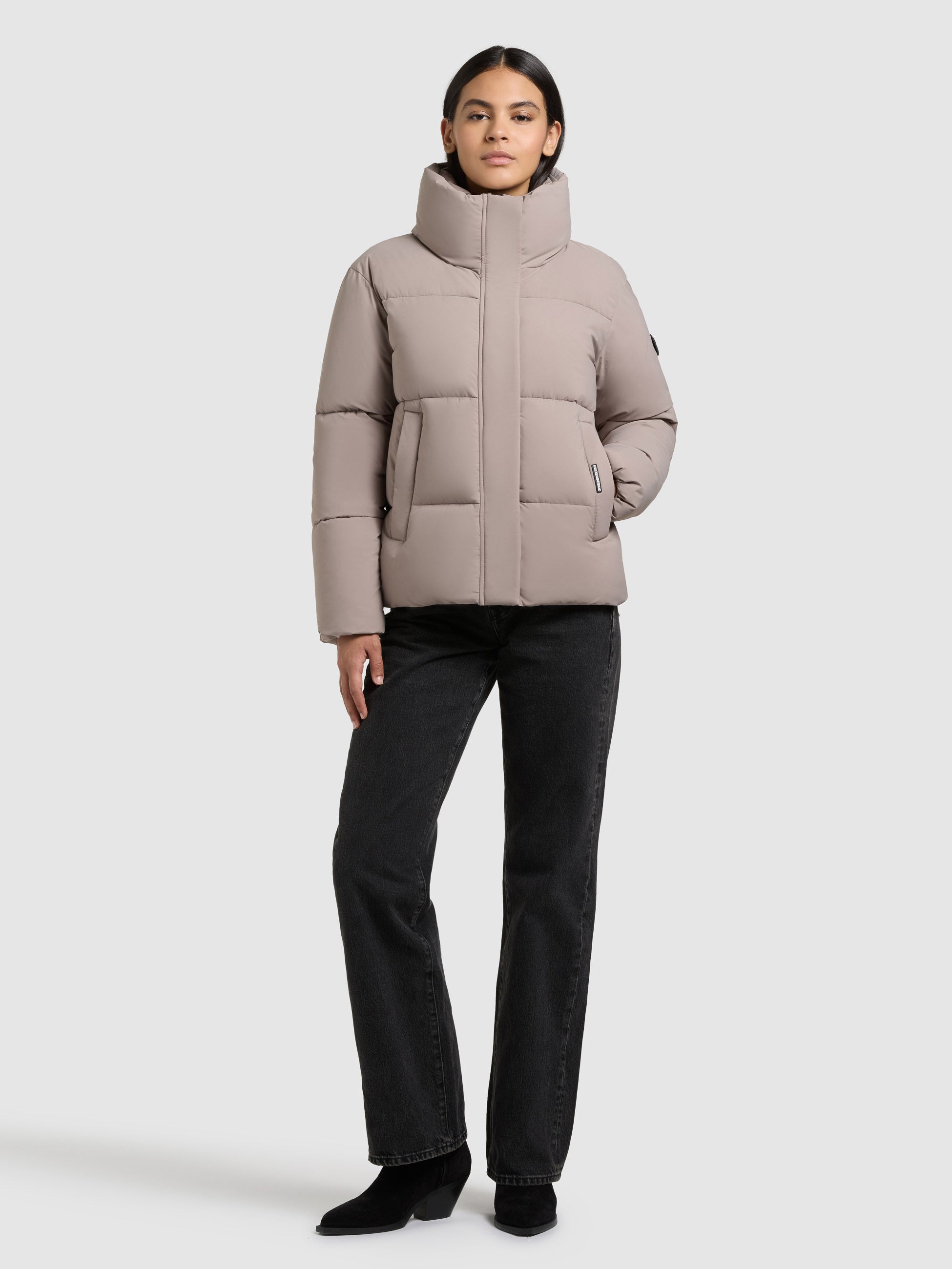 khujo-jacke-rinja2-matt-greige-damen-steppjacke-h-ftlang-loose-fit image 2