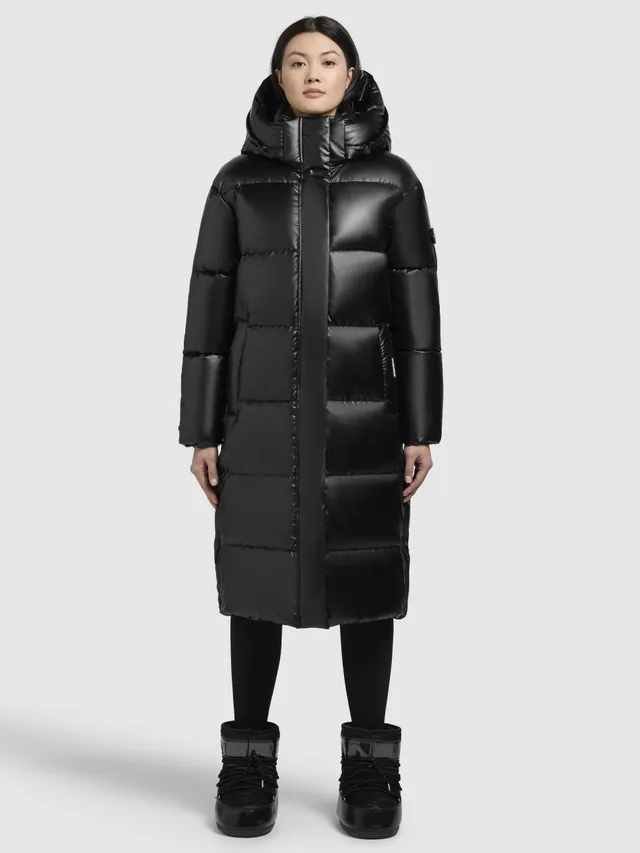 khujo-mantel-rachel-shiny-schwarz-steppmantel-knielang-regular-fit image 1