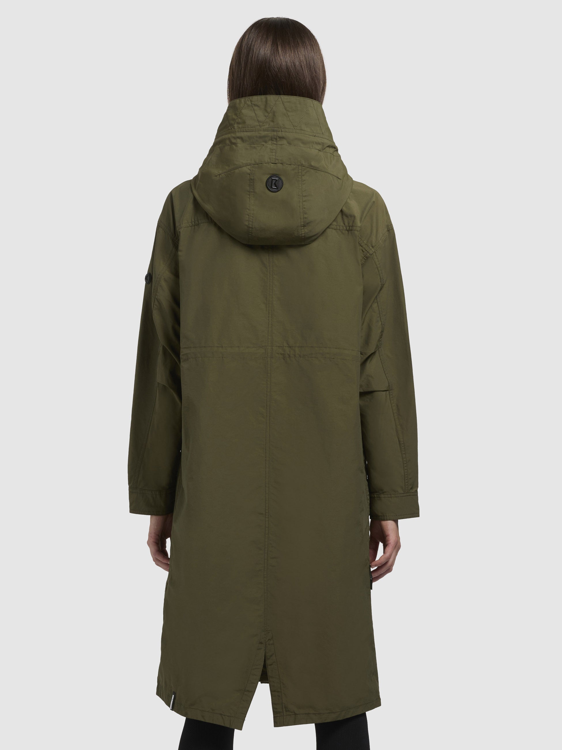 khujo-mantel-rayana-olivgr-n-leichter-sommerparka-knielang-loose-fit image 3