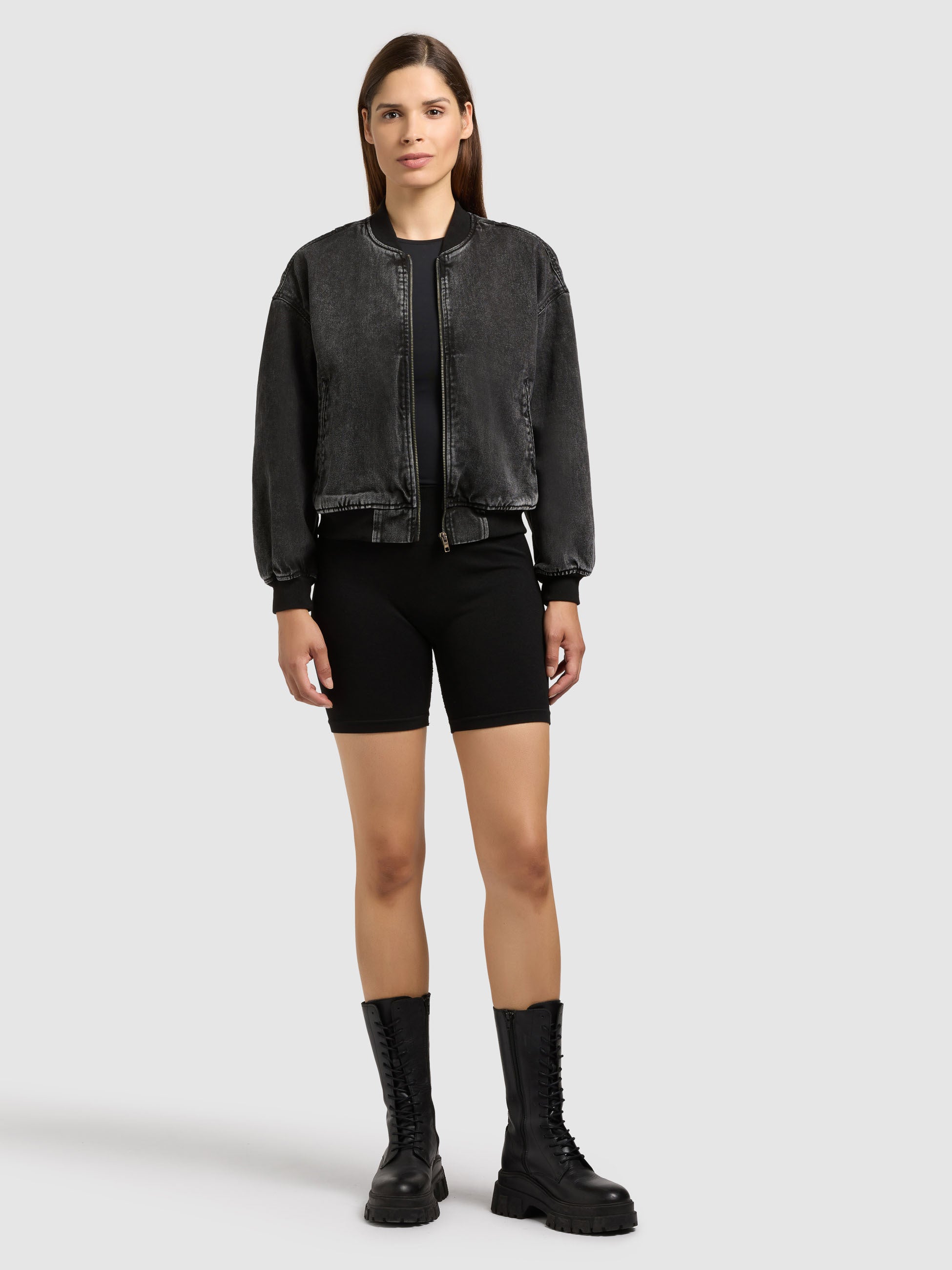 khujo-clara-black-damen-jeansjacke-blouson-bomberjacke image 6
