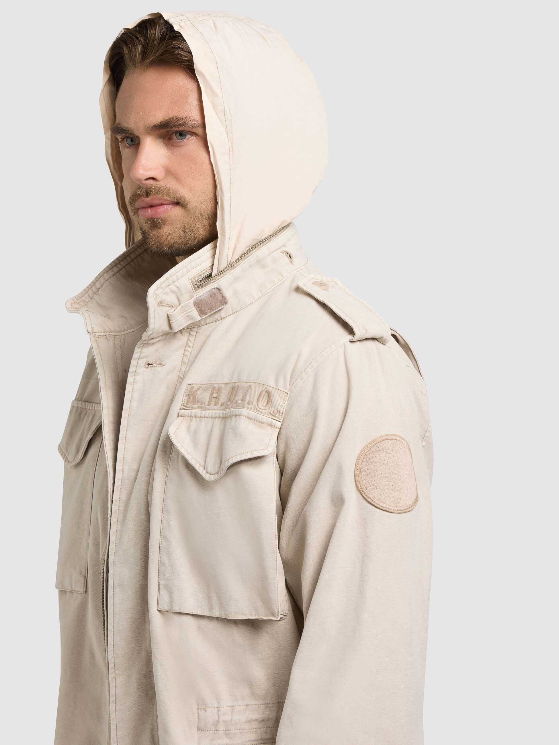 khujo-jacke-gene-greige-fieldjacke-regular-fit-mit-kapuze image 7