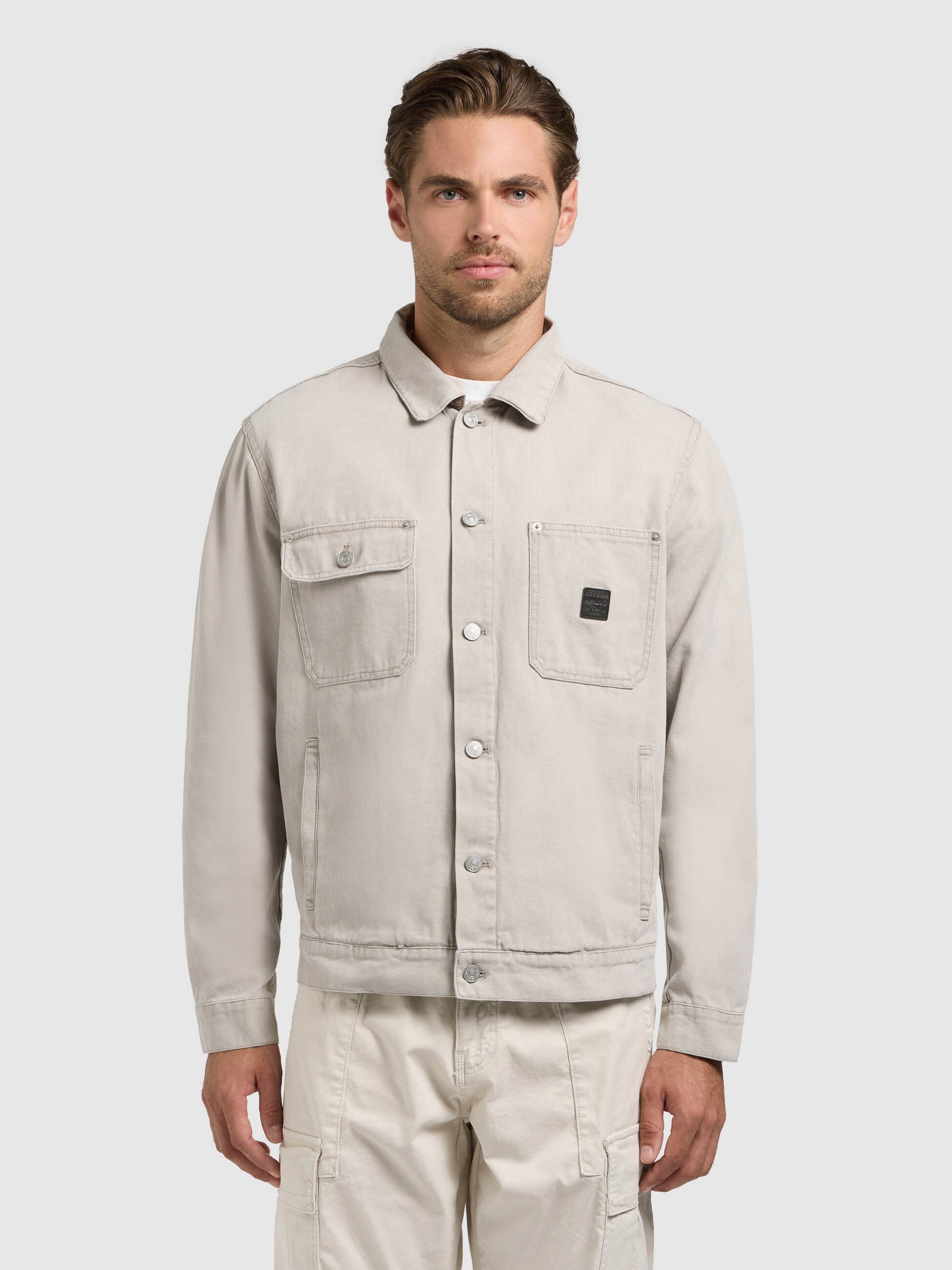 khujo-ronny-canvas-jacke-greige-workwear-damen image 4
