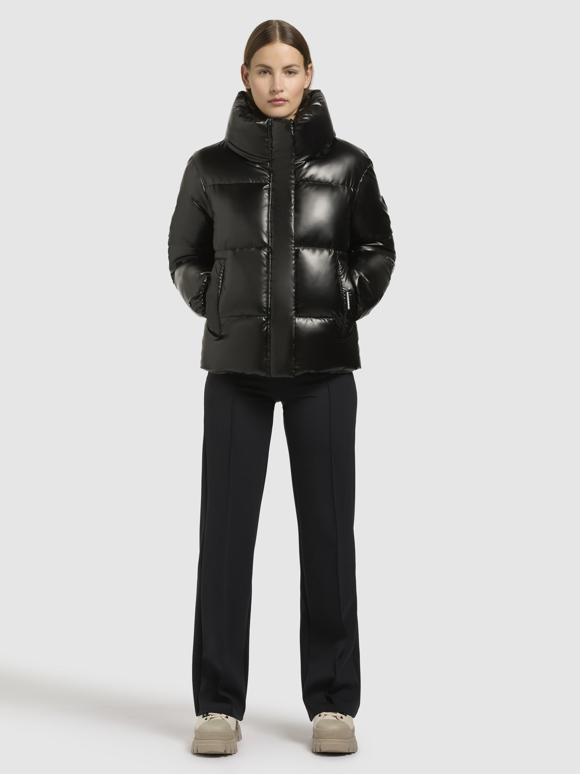 khujo-rinja-shiny-damen-jacke-dark-gray-regular-fit image 1