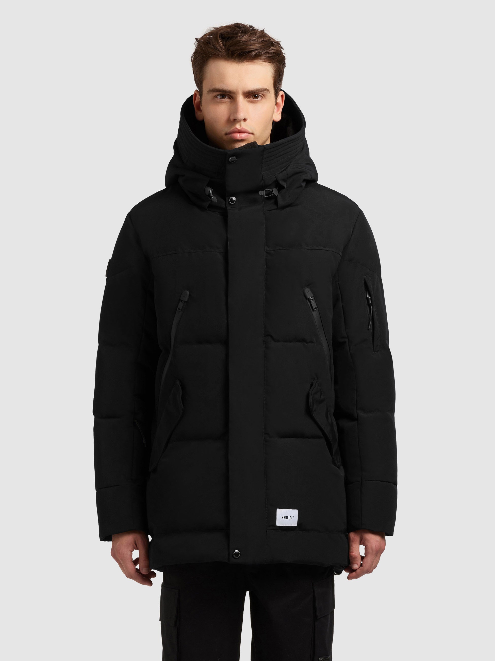 khujo-jacke-kanf2-black-steppjacke-mit-kapuze-und-verl-ngertem-r-cken image 4
