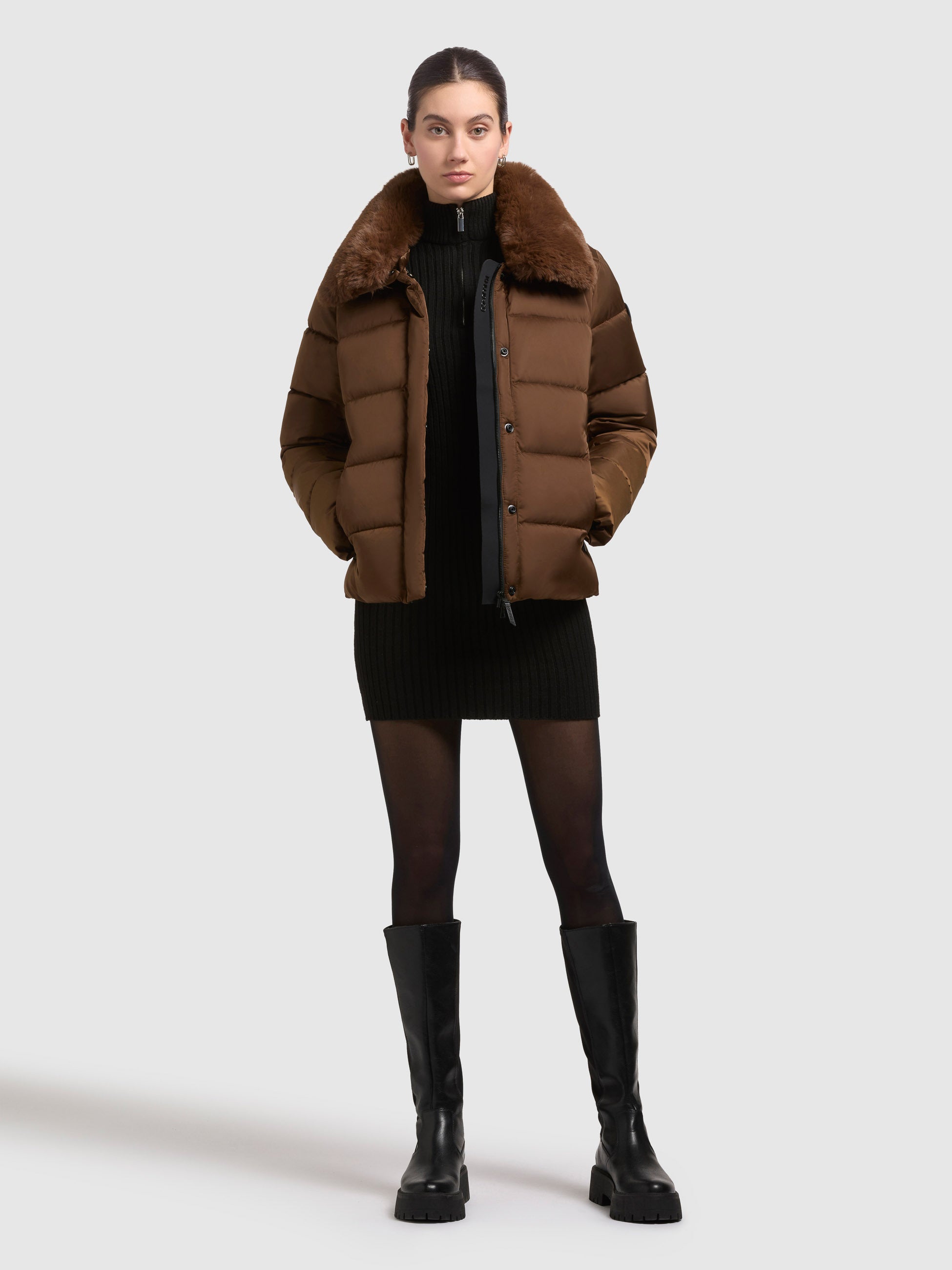 khujo-jacke-clia-copper-brown-steppjacke-damen-mit-fellkragen image 1